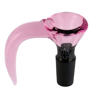 Hydros Glass 14mm Horn Bowl - Transparent Pink