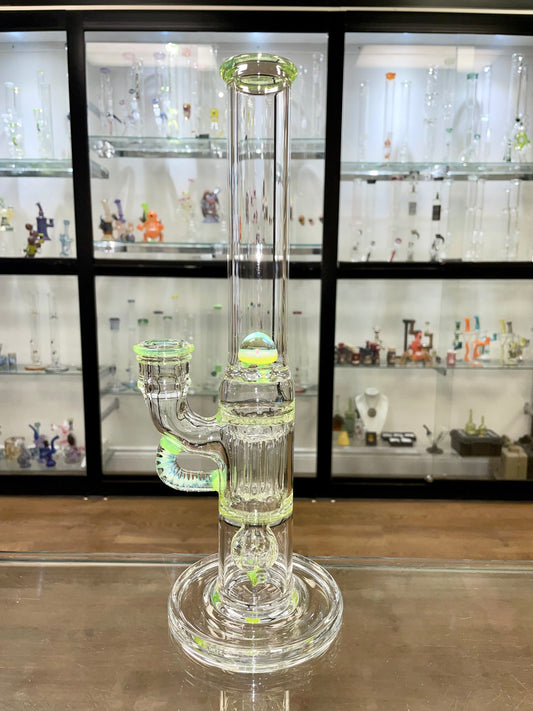 Blazed Mini Pillar Tube w/ Double Bore Straight Neck - Slyme Accents