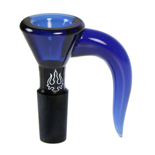 Hydros Glass 14mm Horn Bowl - Ink Blue