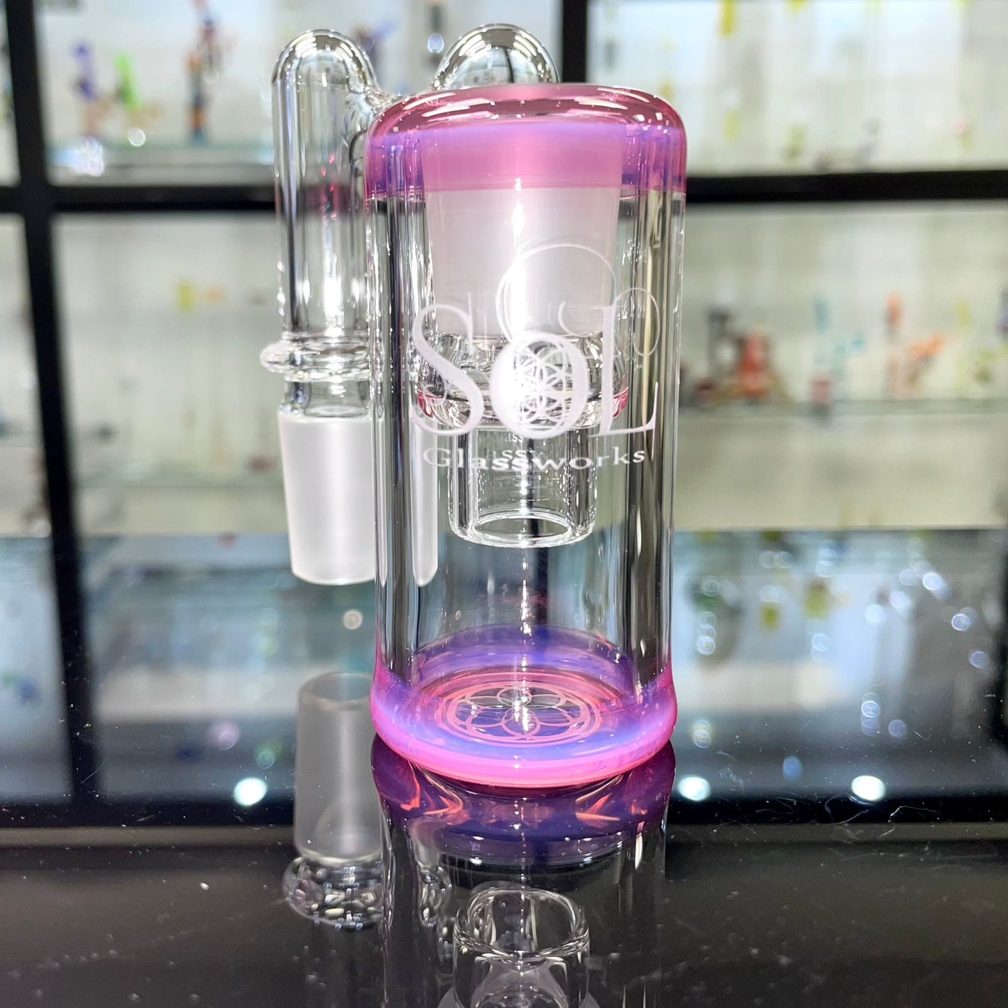 Seed of Life Single Colour Accent Dry Ash Catcher 18mm - Telemagenta