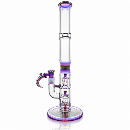 Jamms Full Accent Double Diamond Tube Set w/ Encalmo Midsection & Restriction, Matching Bowl & Poker - Electrum & Royal Jelly