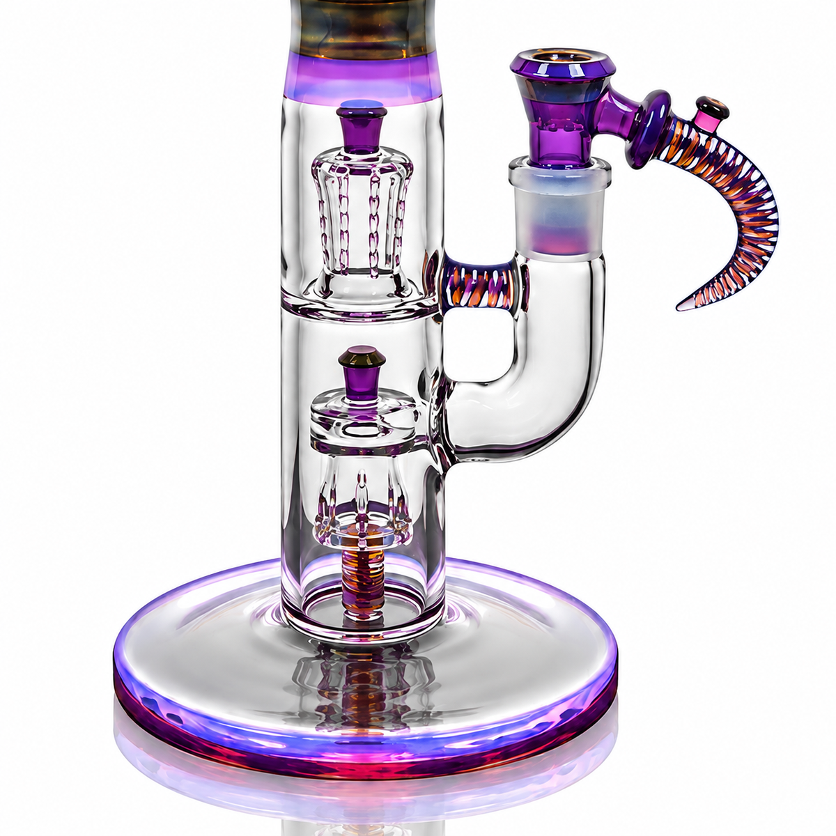 Jamms Full Accent Double Diamond Tube Set w/ Encalmo Midsection & Restriction, Matching Bowl & Poker - Electrum & Royal Jelly