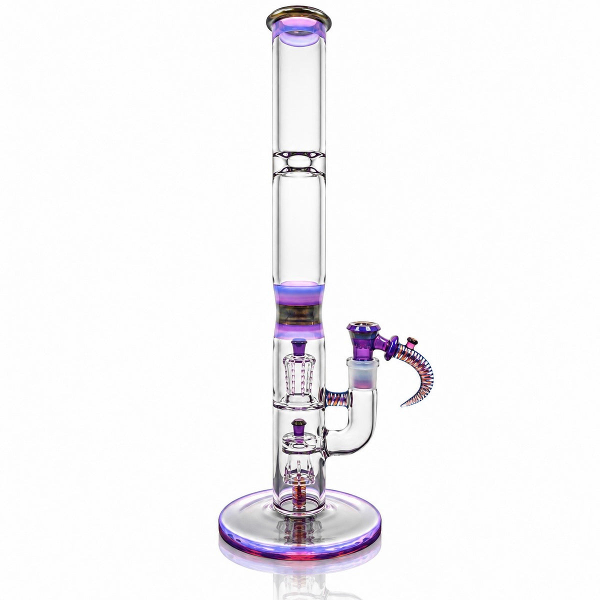 Jamms Full Accent Double Diamond Tube Set w/ Encalmo Midsection & Restriction, Matching Bowl & Poker - Electrum & Royal Jelly