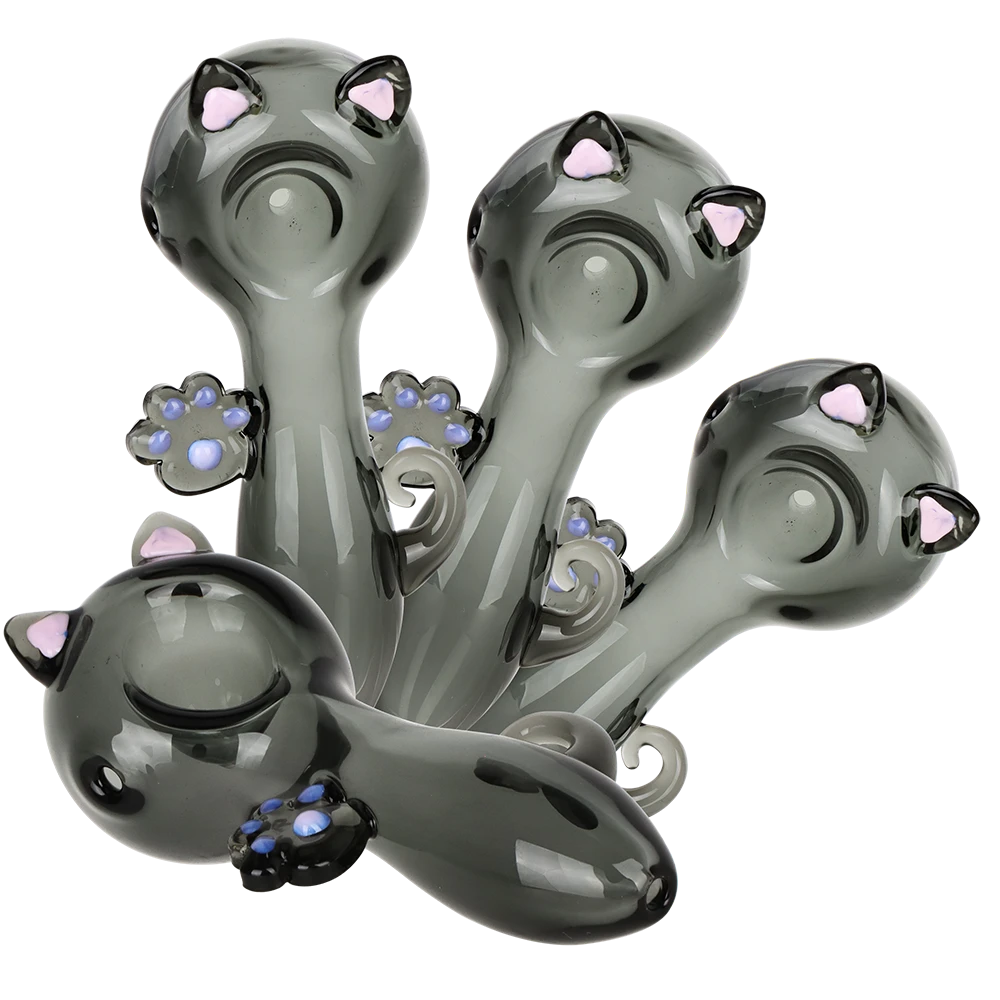 SeshGear 4" Pretty Kitty Glass Hand Pipe - Various Designs