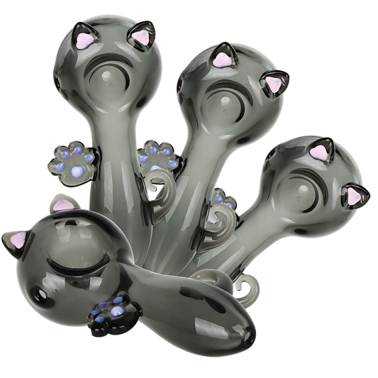 SeshGear 4" Pretty Kitty Glass Hand Pipe - Various Designs