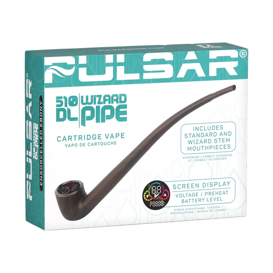 Pulsar 510 DL Wizard Pipe Variable Voltage Cartridge Vape - 650mAh - Ensorcelled Ebony