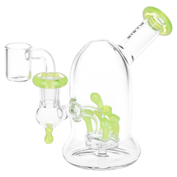 Pulsar 5" Bioluminescence Shroom Perc Mini Glass Dab Rig - Various Colours