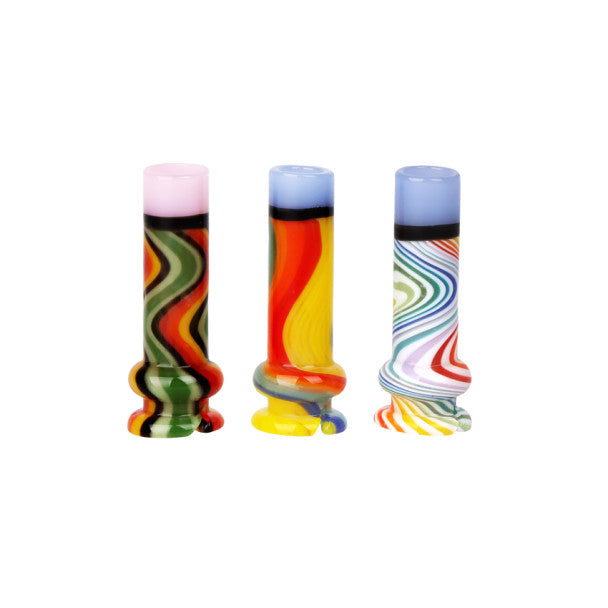 Unbranded Candy Stripe Dry Glass Attachment for Puffco Pivot - Various Colours