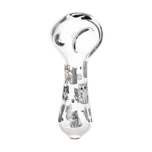 Pulsar 4.5" Cute Kitties Glass Hand Pipe
