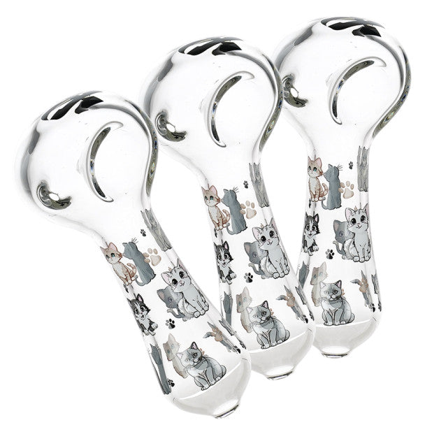 Pulsar 4.5" Cute Kitties Glass Hand Pipe