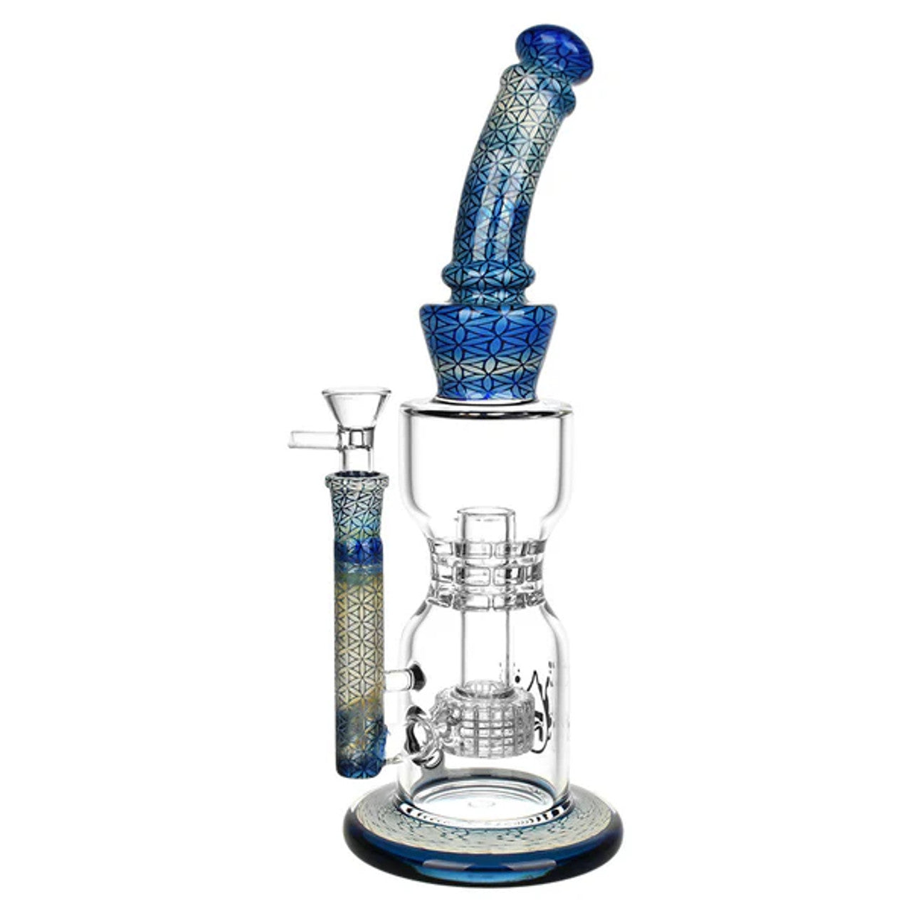 Pulsar 12" Flower of Life Water Pipe w/ 14mm Bowl