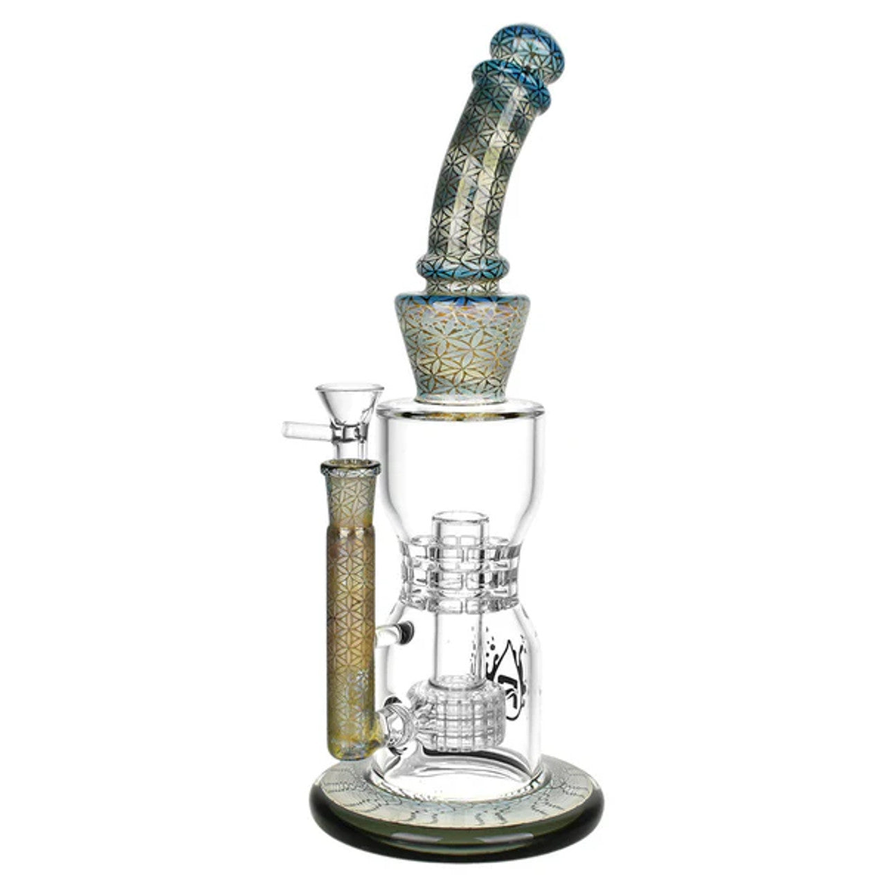 Pulsar 12" Flower of Life Water Pipe w/ 14mm Bowl