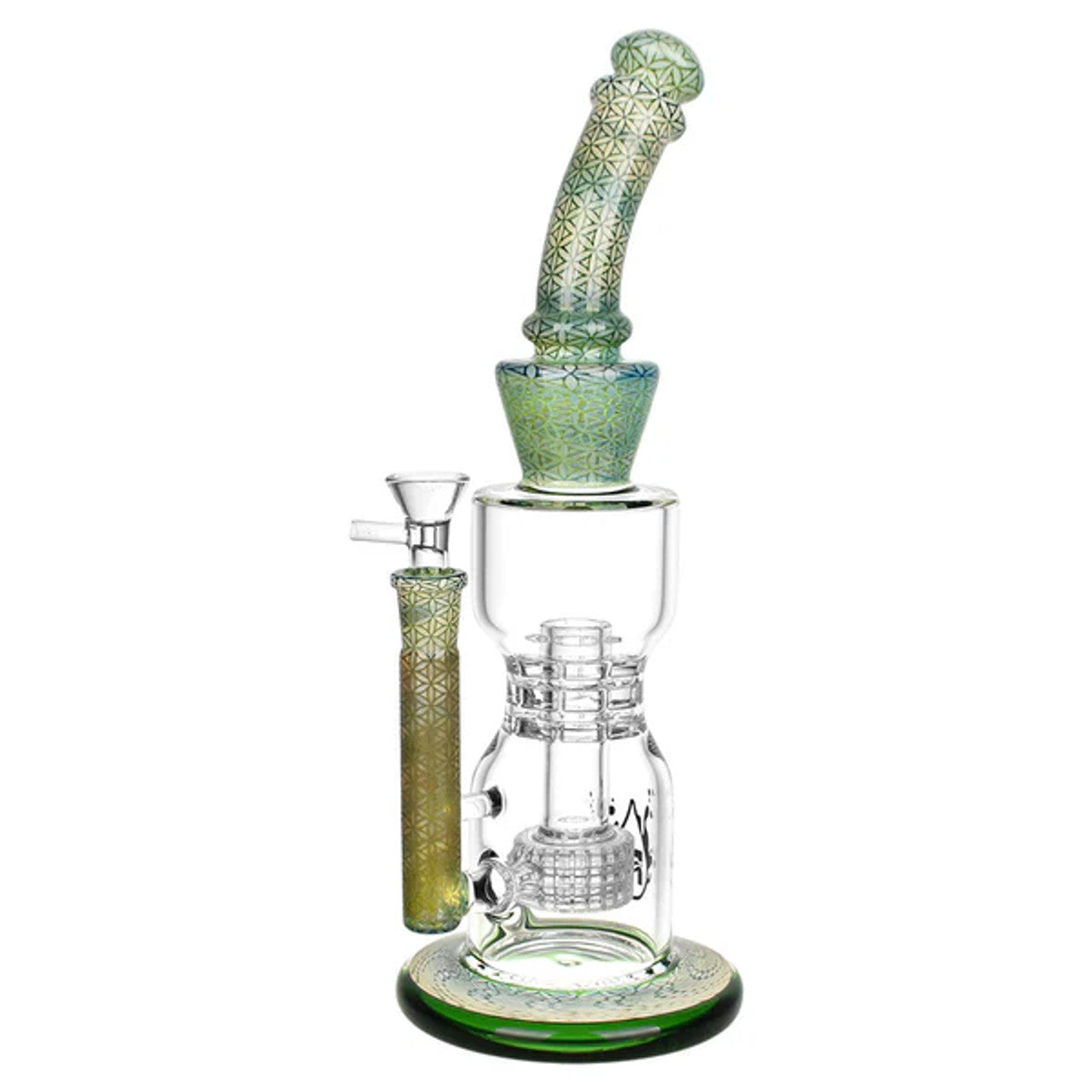 Pulsar 12" Flower of Life Water Pipe w/ 14mm Bowl