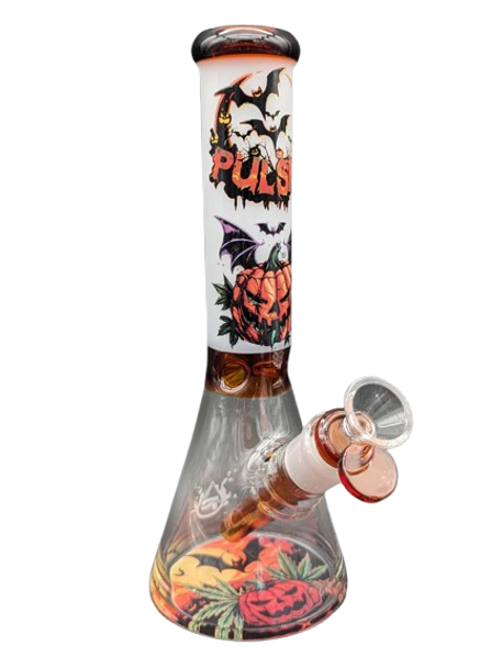 Pulsar Glass 10" Halloween Pumpkin Beaker