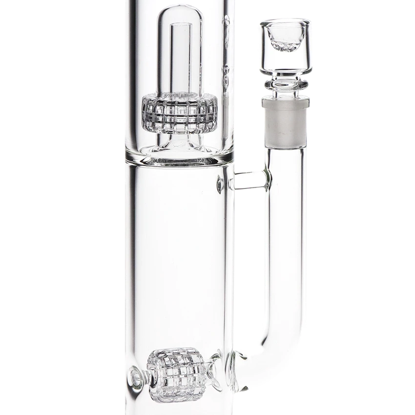 Pulsar Glass 17.25" 14mm Kink Neck Double Chamber Chugger w/ Screen Bowl