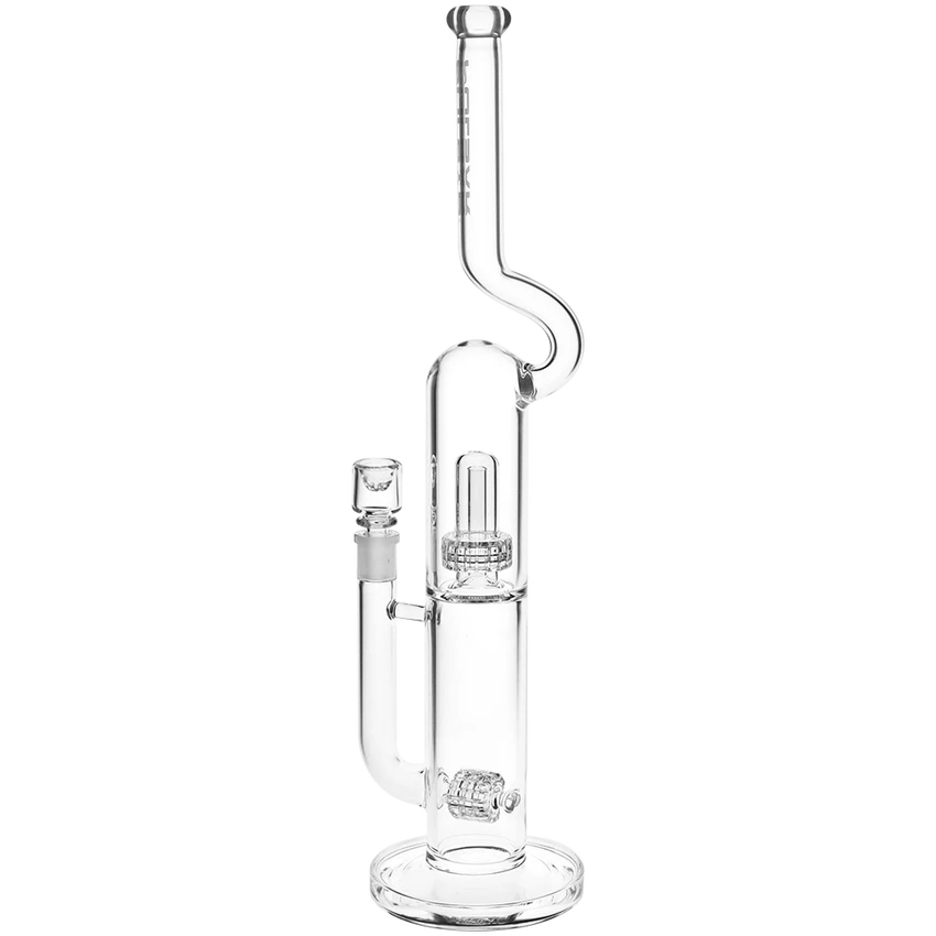 Pulsar Glass 17.25" 14mm Kink Neck Double Chamber Chugger w/ Screen Bowl
