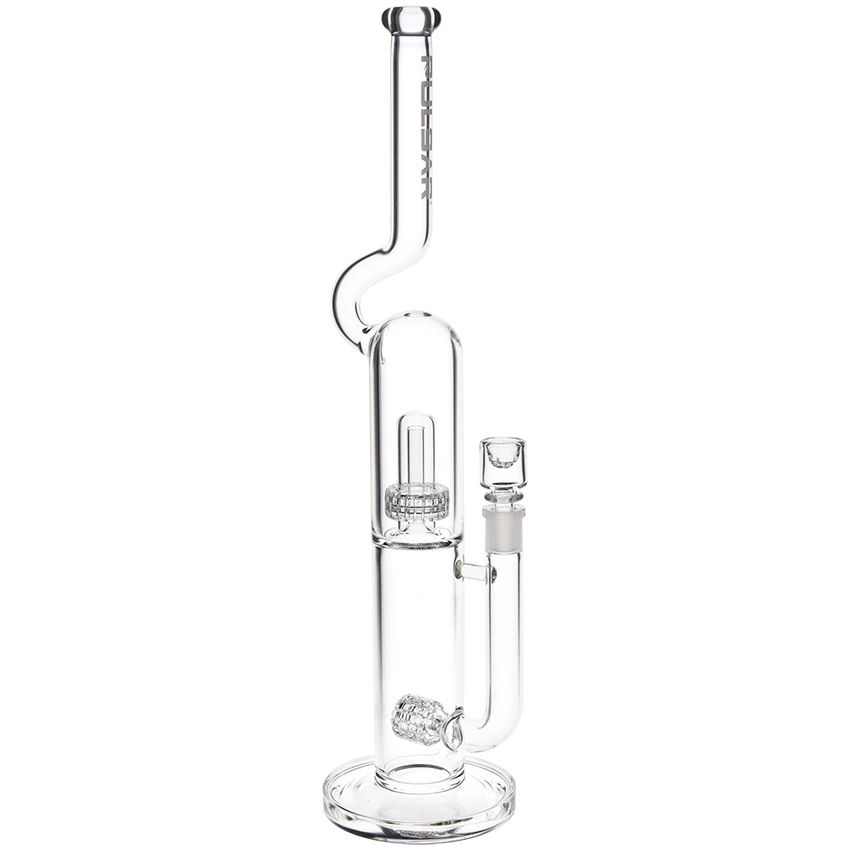 Pulsar Glass 17.25" 14mm Kink Neck Double Chamber Chugger w/ Screen Bowl