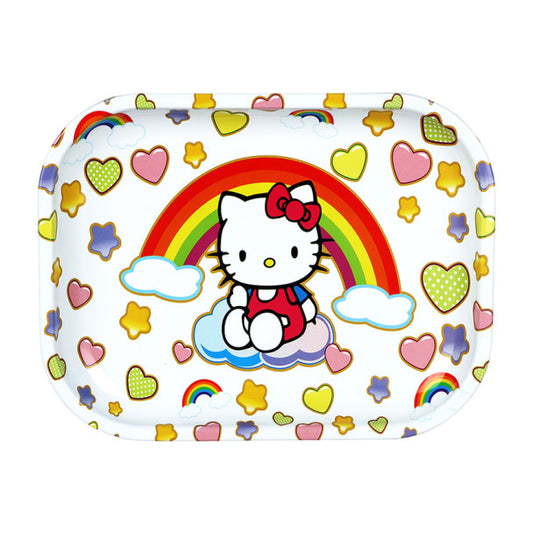 Rainbow Kitty 7" x 5.5" Metal Rolling Tray