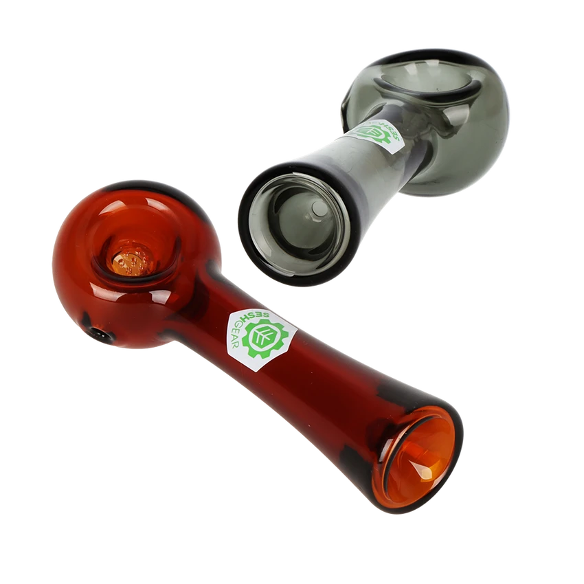 SeshGear 4.25" Honeycomb Glass Spoon Pipe - Various Colours