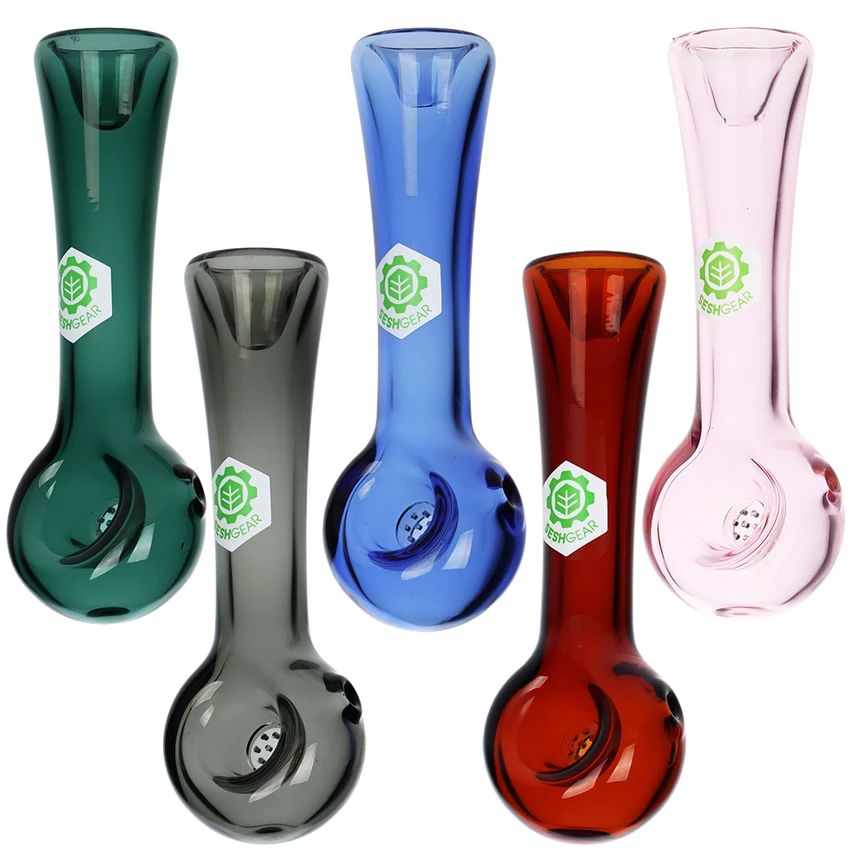 SeshGear 4.25" Honeycomb Glass Spoon Pipe - Various Colours