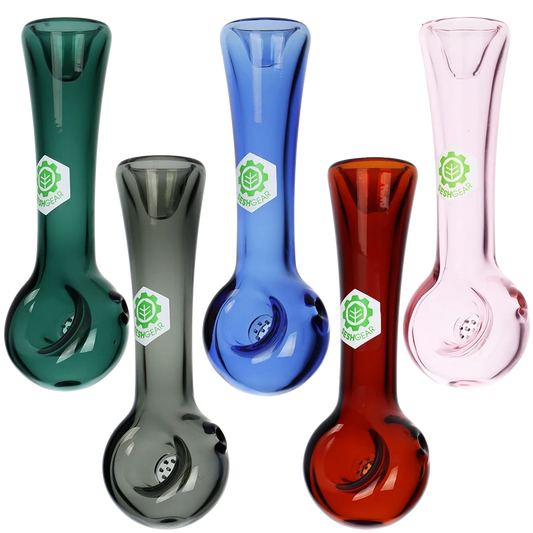 SeshGear 4.25" Honeycomb Glass Spoon Pipe - Various Colours