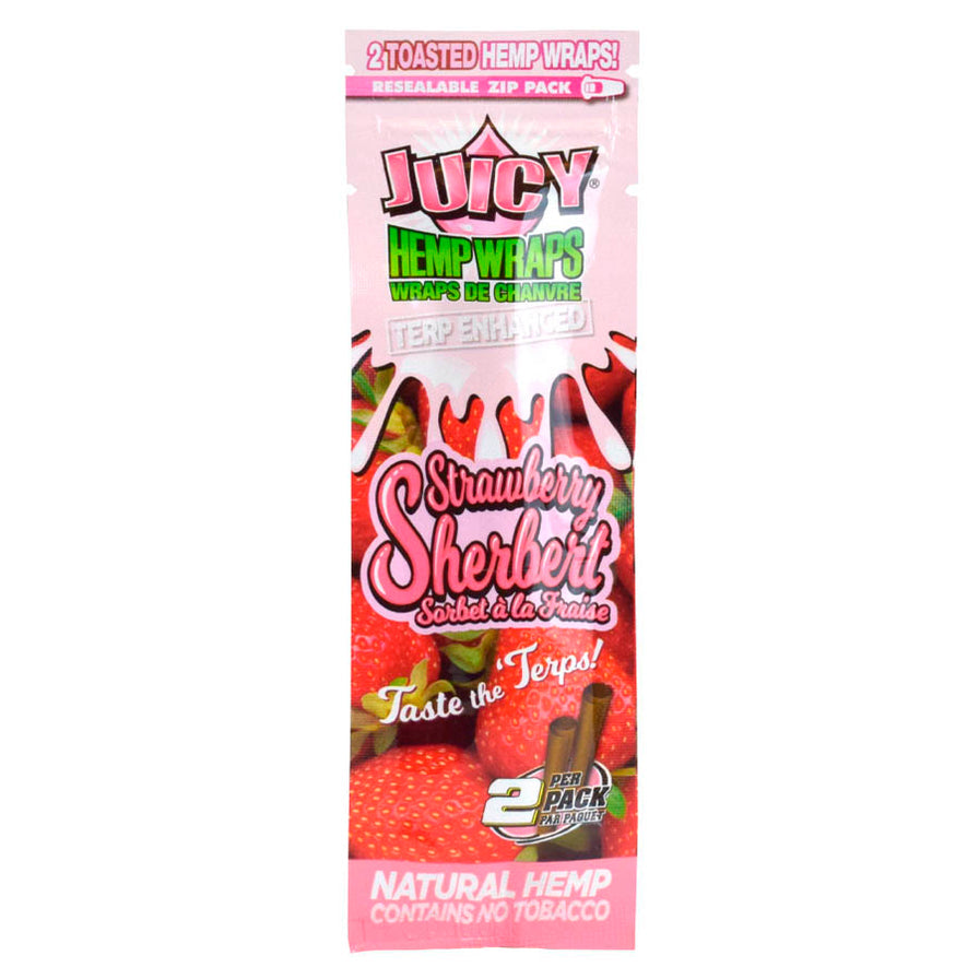 Juicy Jay's Terp Enhanced Hemp Wrap Strawberry Sherbet 2pk