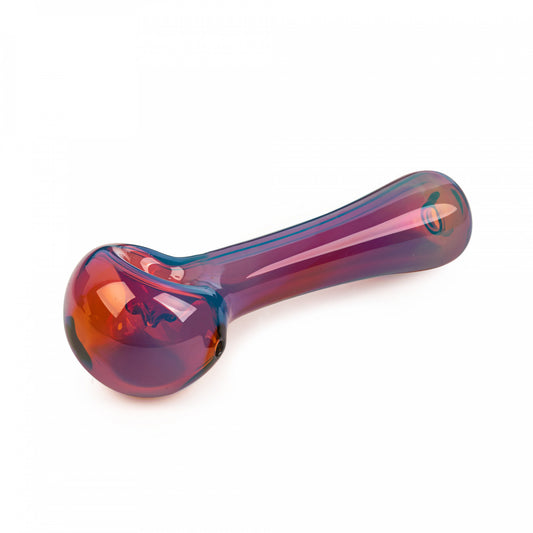 Red Eye Glass 4.5" Spoon Hand Pipe w/ 5 Hole Screen - Amber