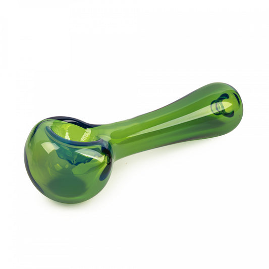 Red Eye Glass 4.5" Spoon Hand Pipe w/ 5 Hole Screen - Green