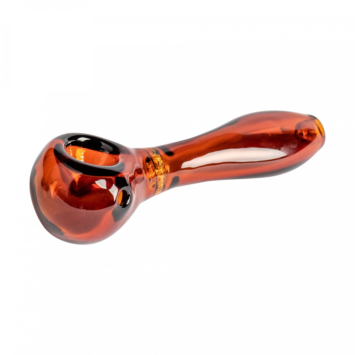 Red Eye Glass 4.5" Pipe Honeydew Flatty Amber