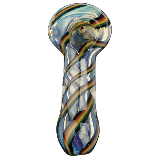 Red Eye Glass 4" Rasta Pinwheel Pipe