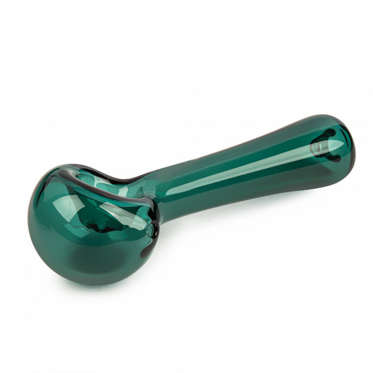 Red Eye Glass 4.5" Spoon Hand Pipe w/ 5 Hole Screen - Teal