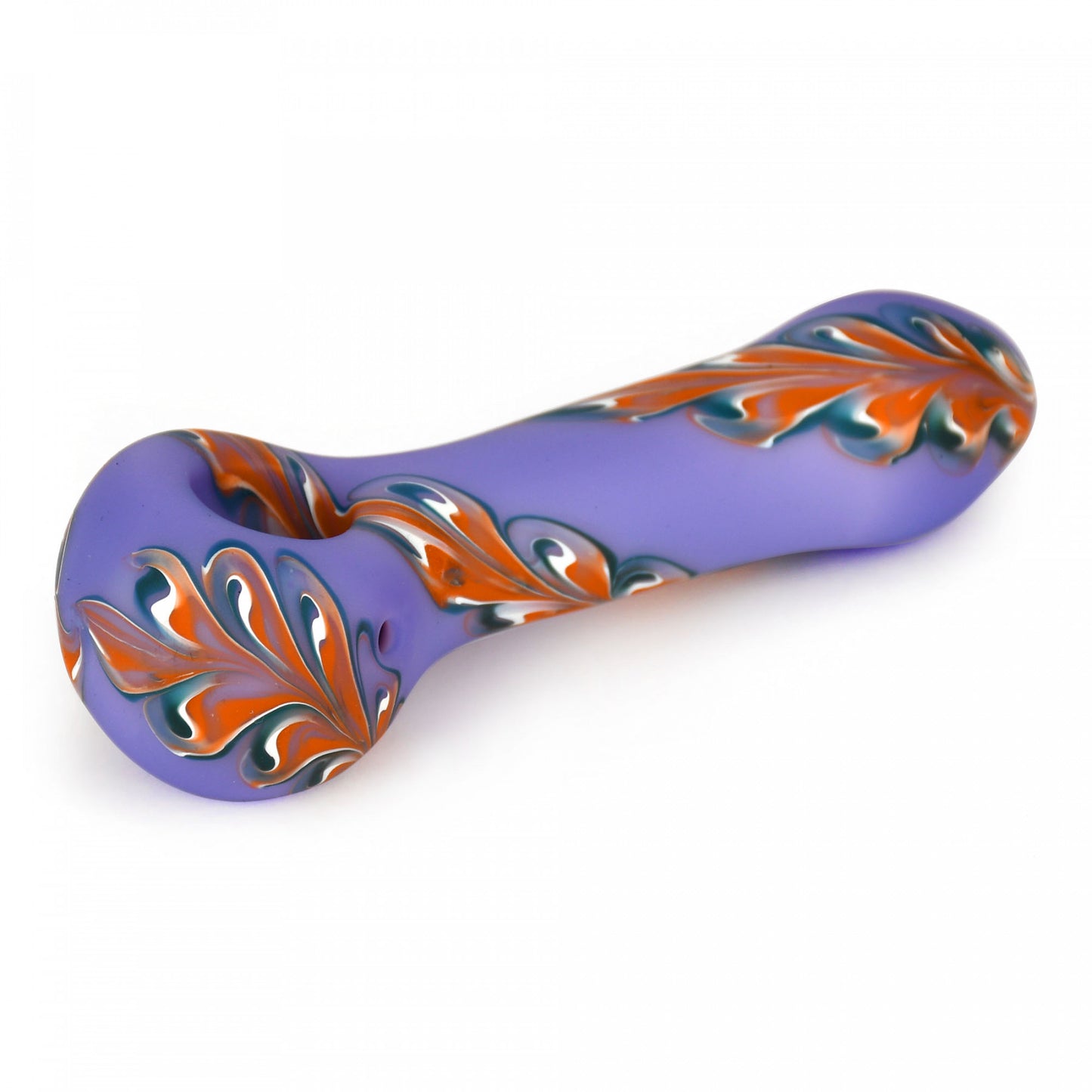 Red Eye Glass 4.5" Frosted Paisley Pipe Purple/Orange