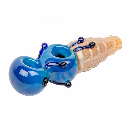 Red Eye Glass 5" Two Scoops Pipe Blue