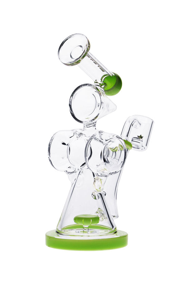 Nice Glass 9" Double Donut Rig - Green