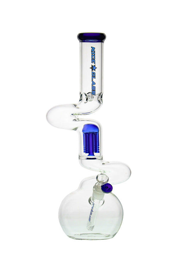 Nice Glass 18" Double Kink Zong w/4Arm Perc