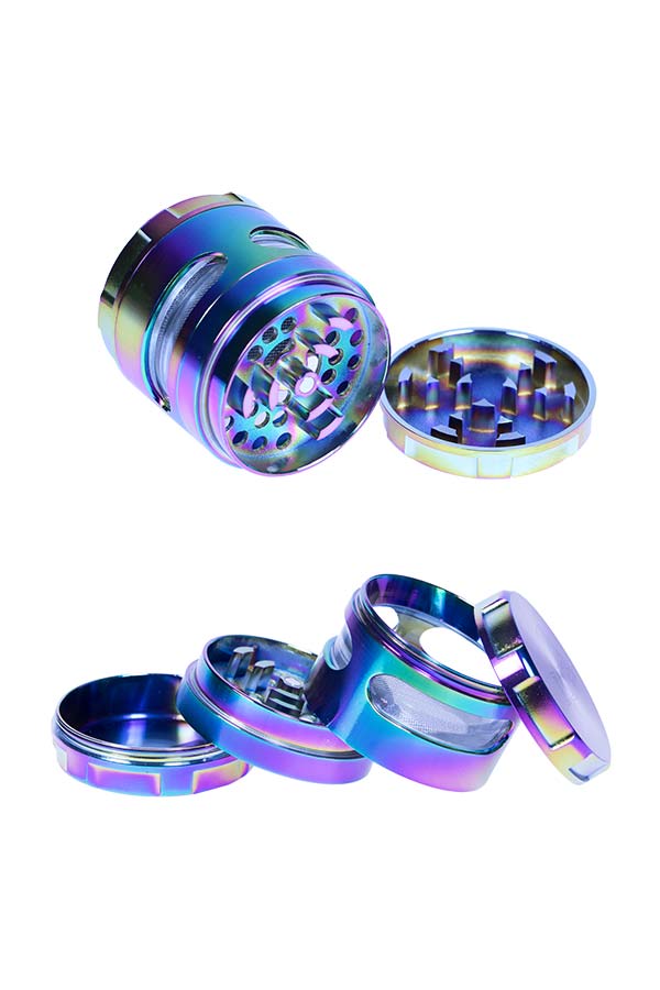 Nice Glass 4pc Rainbow Grinder PH6450