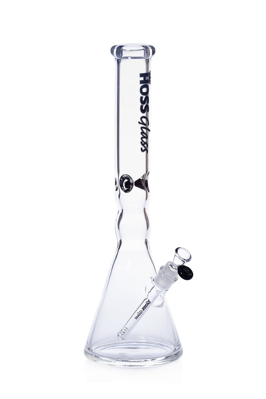 Hoss Glass 18" 5mm Beaker w/ Ice Pinches - Black
