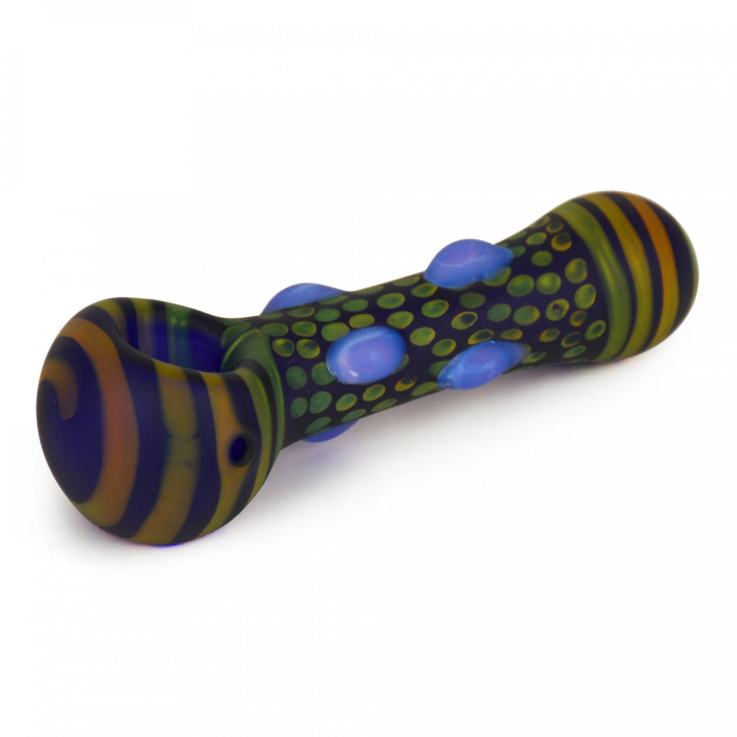 Red Eye Glass 4.5" pipe w/ Frosted Dots Blue