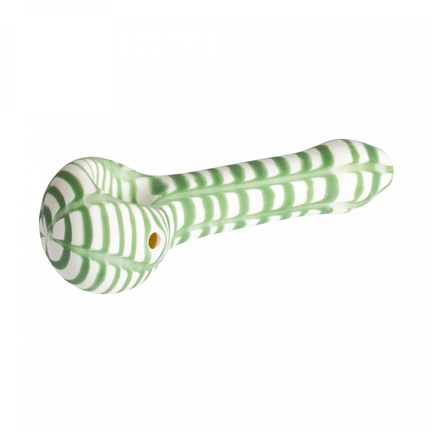 Red Eye Glass 4" Frosted Feather Pipe Green