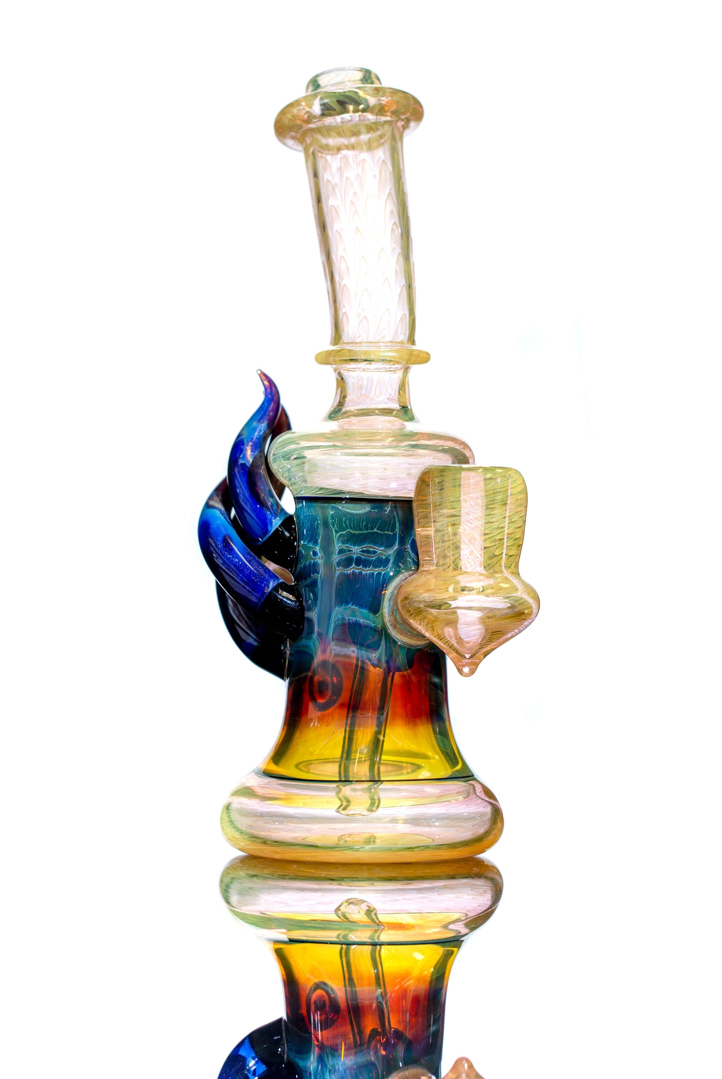 Hippo Glass Fumed Banger Hanger - Blue Mix