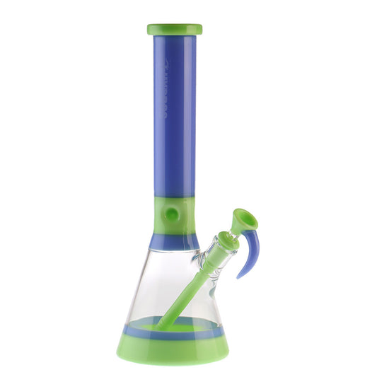 Hydros Glass 13" Two Tone Beaker - Green/Blue