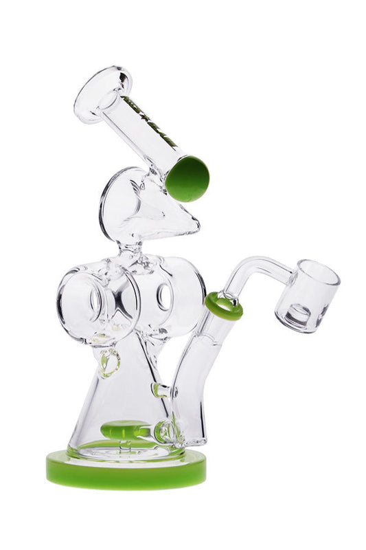 Nice Glass 9" Double Donut Rig - Green