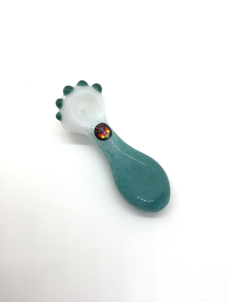 Red Eye Glass 4" Drizzle Pipe Green/White