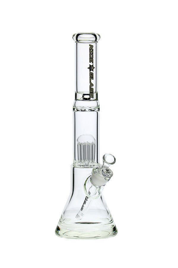 Nice Glass 15" 10-arm Tree Perc Bell Beaker S382