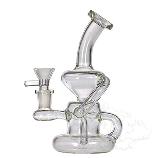 Hydros Glass 14mm 7" No Logo Clear Klein Recycler