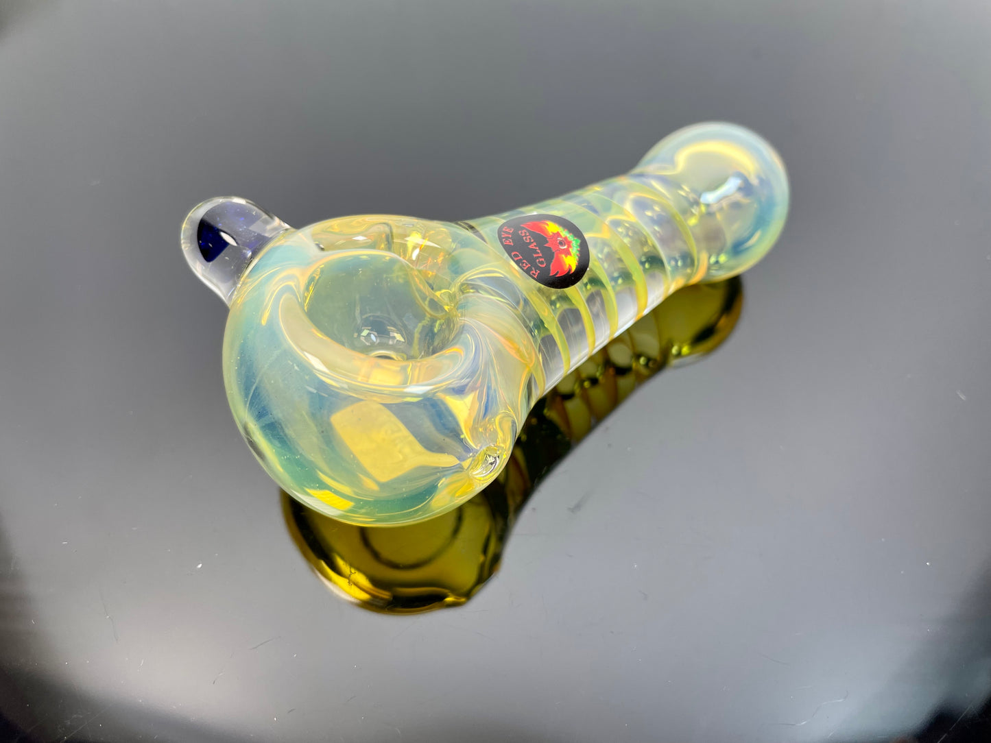 Red Eye Glass 4" Fumed Pipe w/ Mushroom Marble