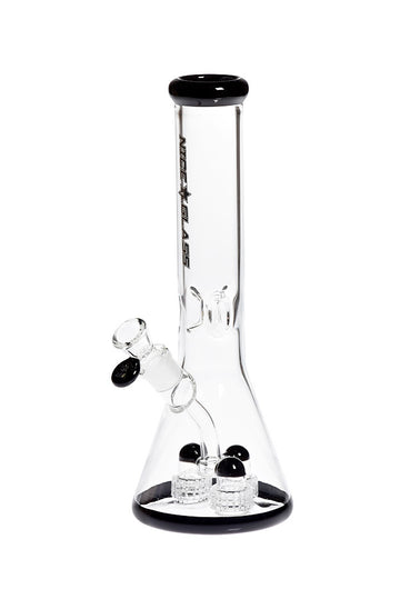 Nice Glass 13" Beaker w/ Triple Fixed Tire Perc