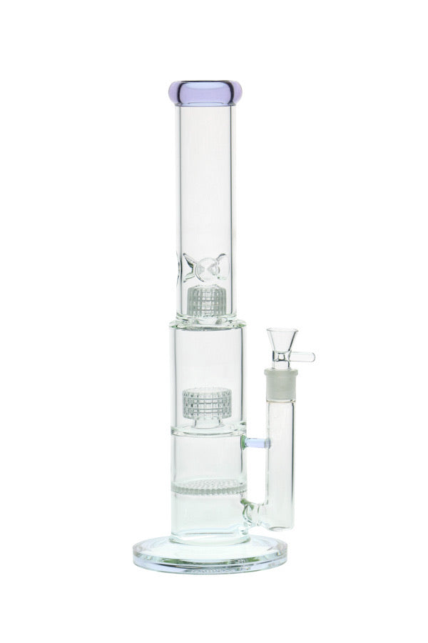 Nice Glass 16" Dual Matrix Tube w/ Honeycomb Perc