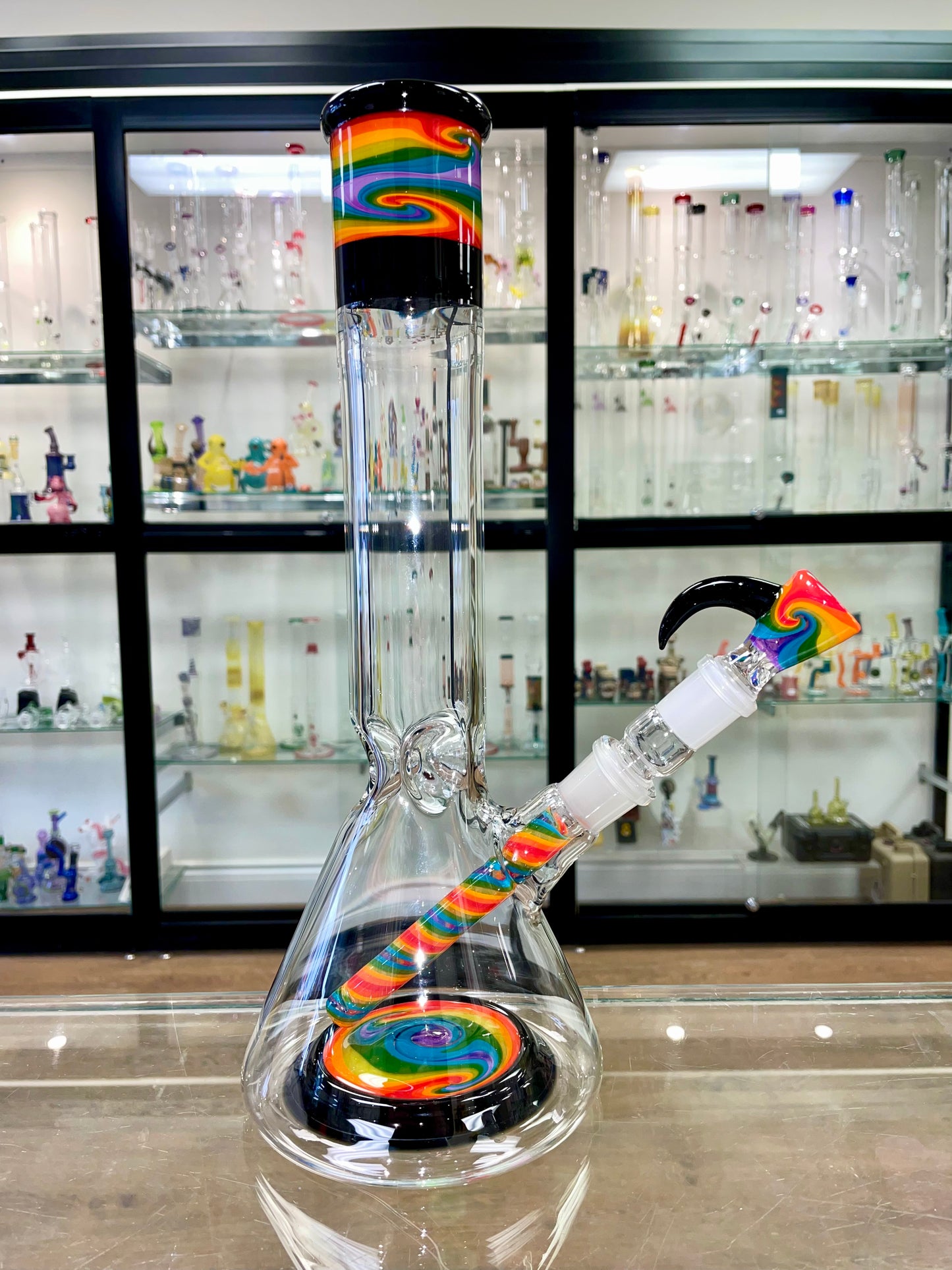 Sepher 3 Section Worked Beaker - Black & Rainbow