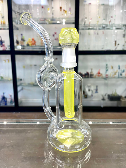 Red Eye Tek 7" 14mm Swirl Recycler Lemon Drop